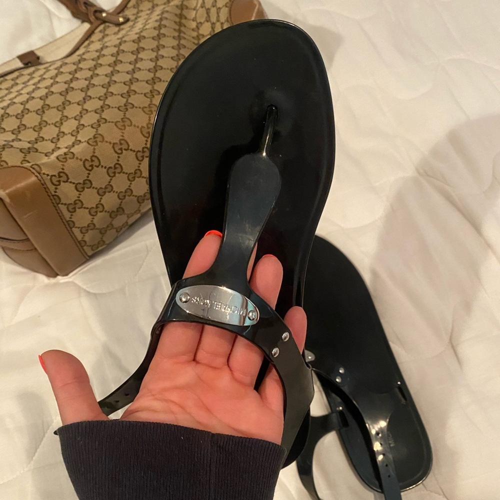 Michael kors black jelly sandals